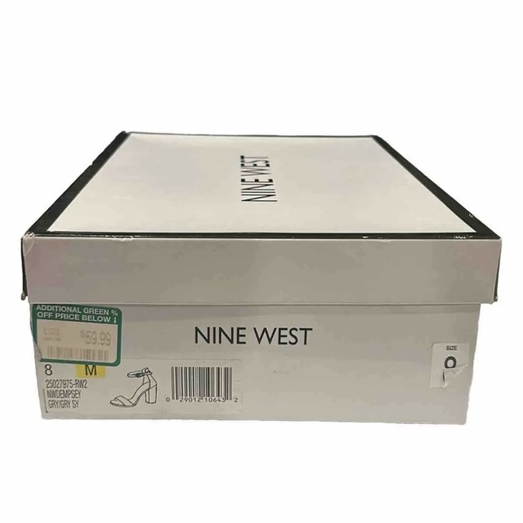 Nine West Phaedra Lace Up Suede Block Heel Boots Gray 3.25” Heel Sz 8 - Picture 5 of 5